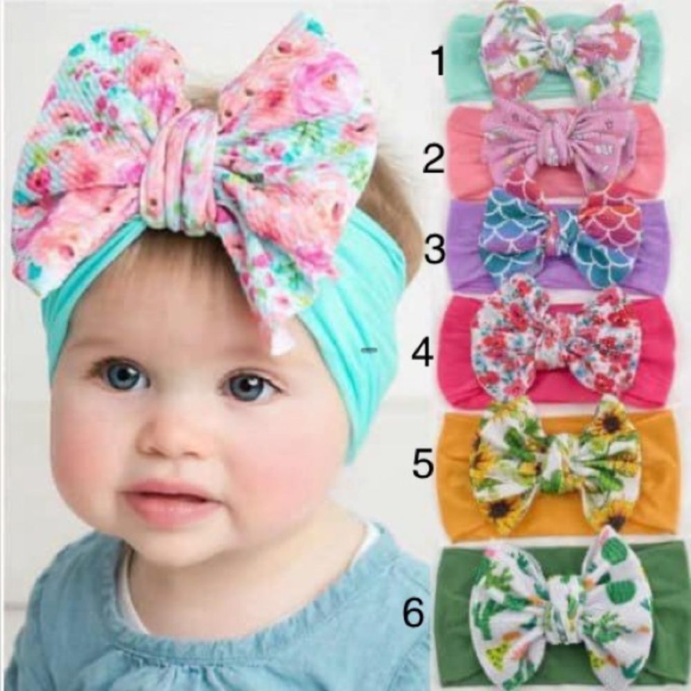 Floral Bow Headband Set for Kids